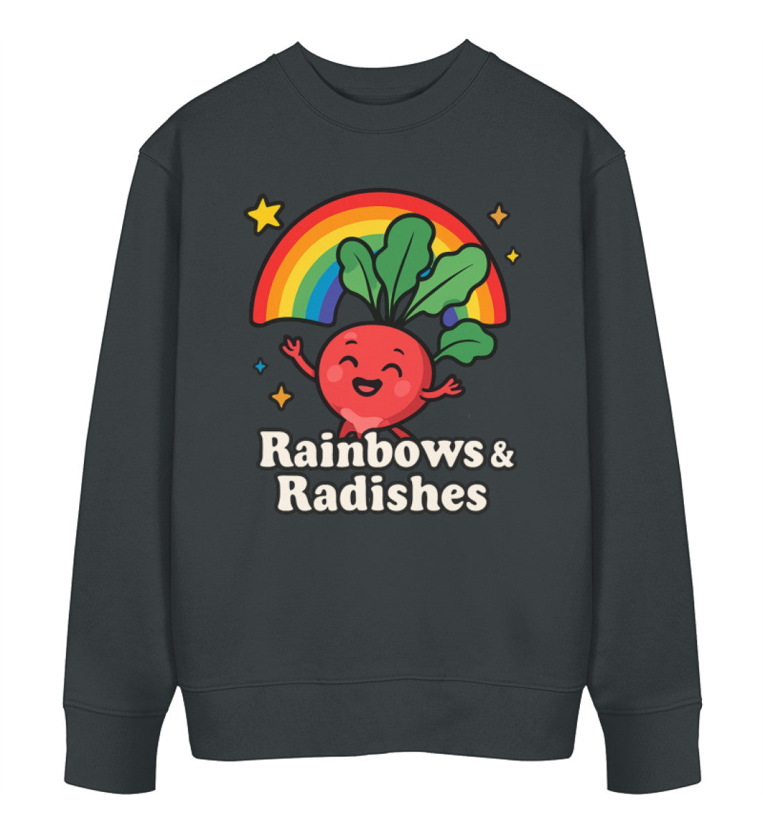 India Ink Grey Sweatshirt – Rainbows & Radishes - Vegayn