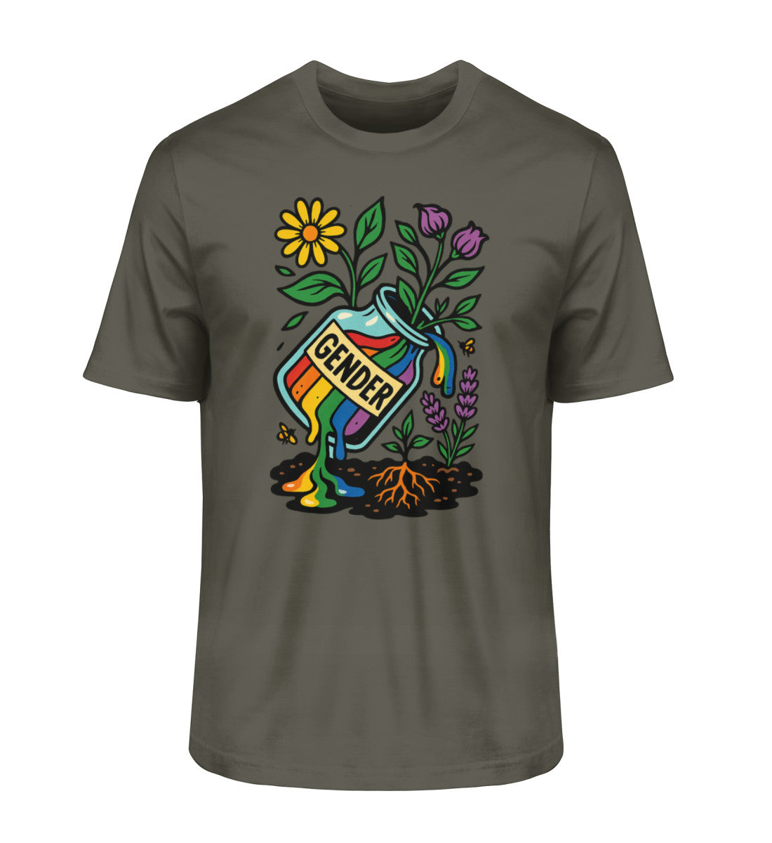 Khaki Classic T-Shirt – Gender - Vegayn