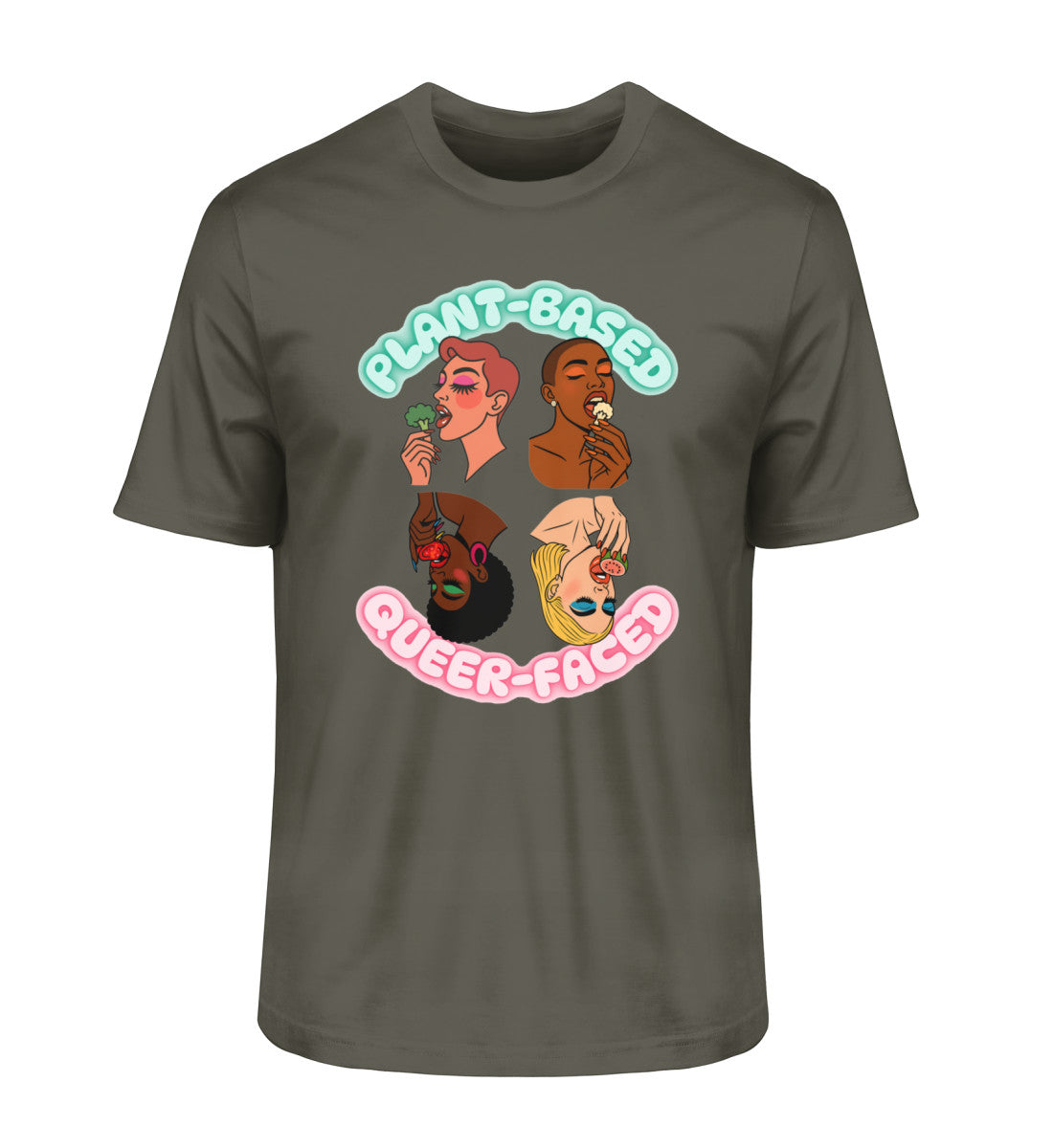 Khaki Classic T-Shirt – Plant-based, Queer-faced - Vegayn