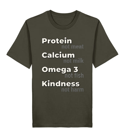 Khaki Classic T-Shirt – Protein, not meat... - Vegayn