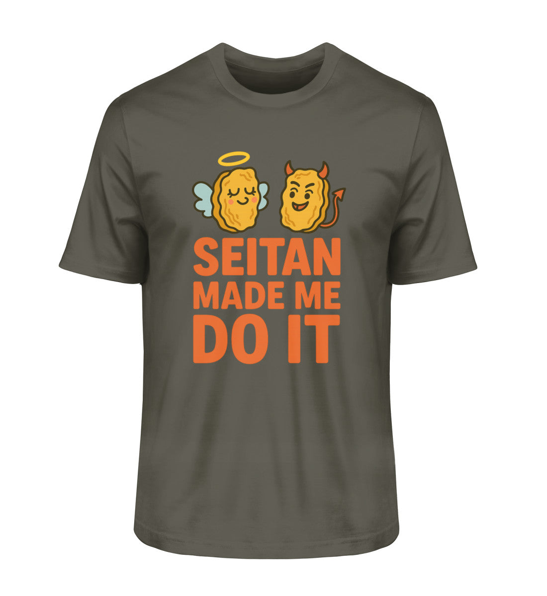 Khaki Classic T-Shirt – Seitan made me do it - Vegayn