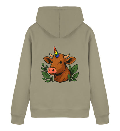 Khaki Hoodie – Cow Queercorn - Vegayn