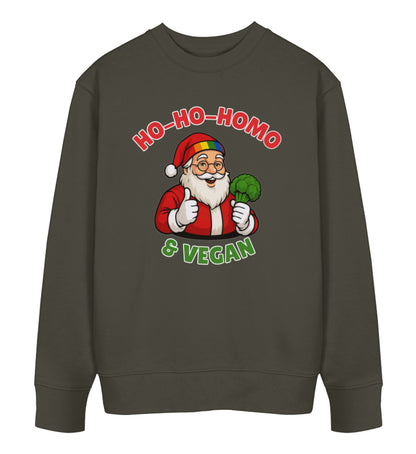 Khaki Sweatshirt Christmas – Ho-Ho-Homo & Vegan - Vegayn