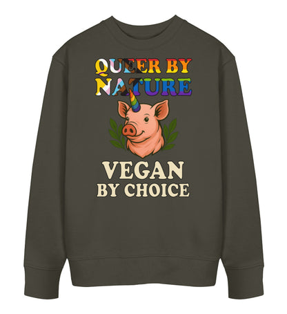 Khaki Sweatshirt Pig Queercorn – Queer by nature, Vegan by choice - Vegayn