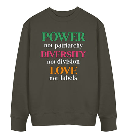Khaki Sweatshirt – Power, not patriarchy... - Vegayn
