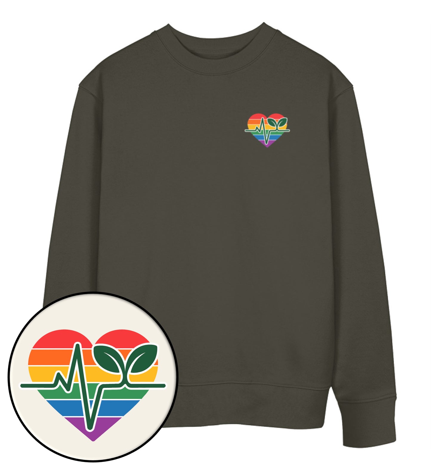 Khaki Sweatshirt – Queer-Vegan ECG - Vegayn