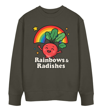 Khaki Sweatshirt – Rainbows & Radishes - Vegayn