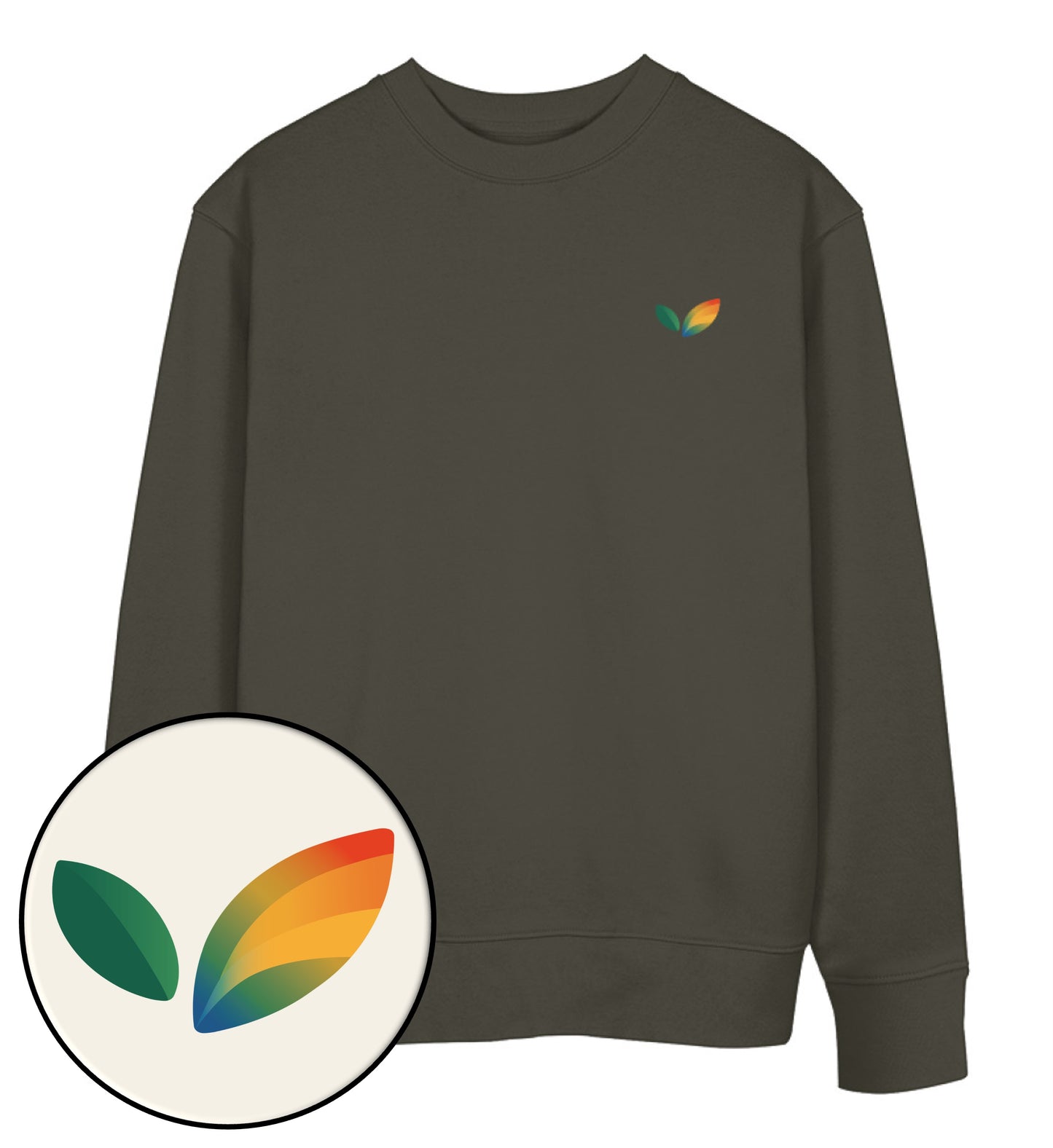 Khaki Sweatshirt – Vegayn Queer Little Leaf - Vegayn
