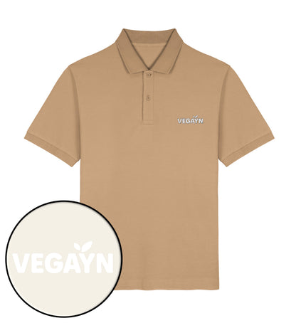 Latte Polo Shirt Embroidery – Vegayn White - Vegayn