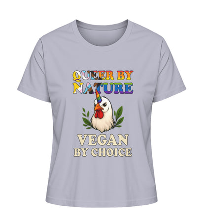 Lavender Short-Fit T-Shirt Chicken Unicorn – Queer by nature, Vegan by choice - Vegayn