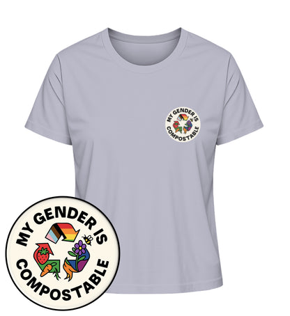 Lavender Short-Fit T-Shirt – My gender is compostable - Vegayn