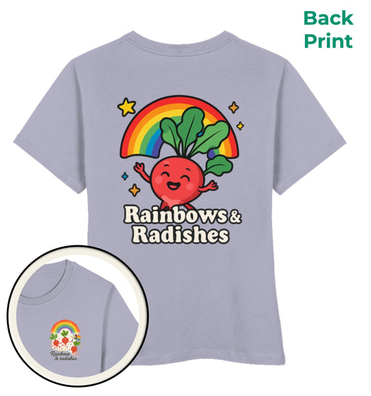 Lavender Short-Fit T-Shirt – Rainbows & Radishes - Vegayn