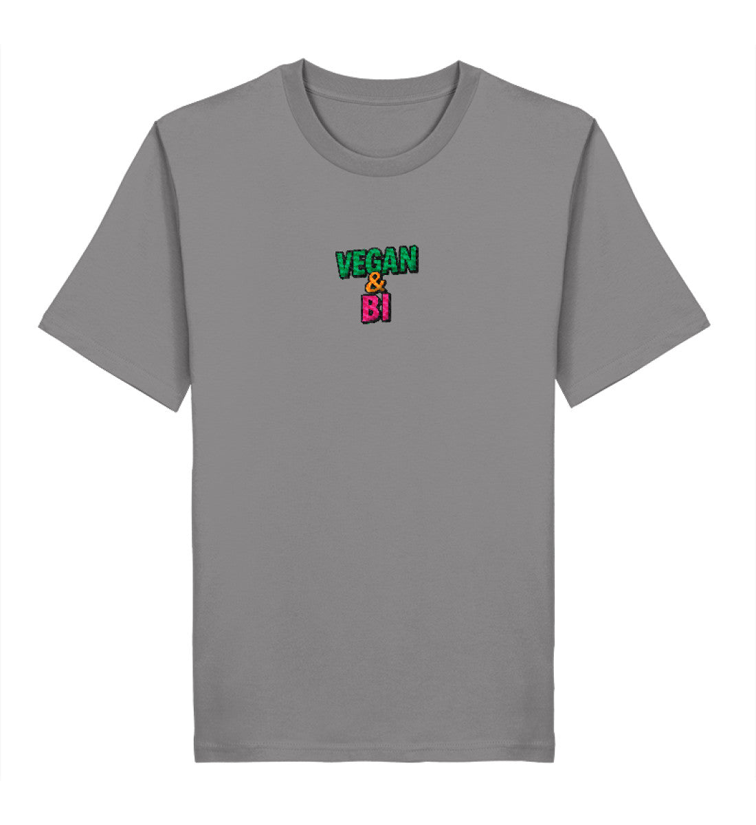 Mid Heather Grey Classic T-Shirt Embroidery – Vegan & Bi - Vegayn