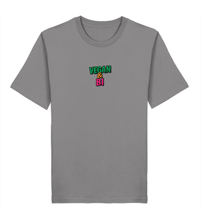 Mid Heather Grey Classic T-Shirt Embroidery – Vegan & Bi - Vegayn