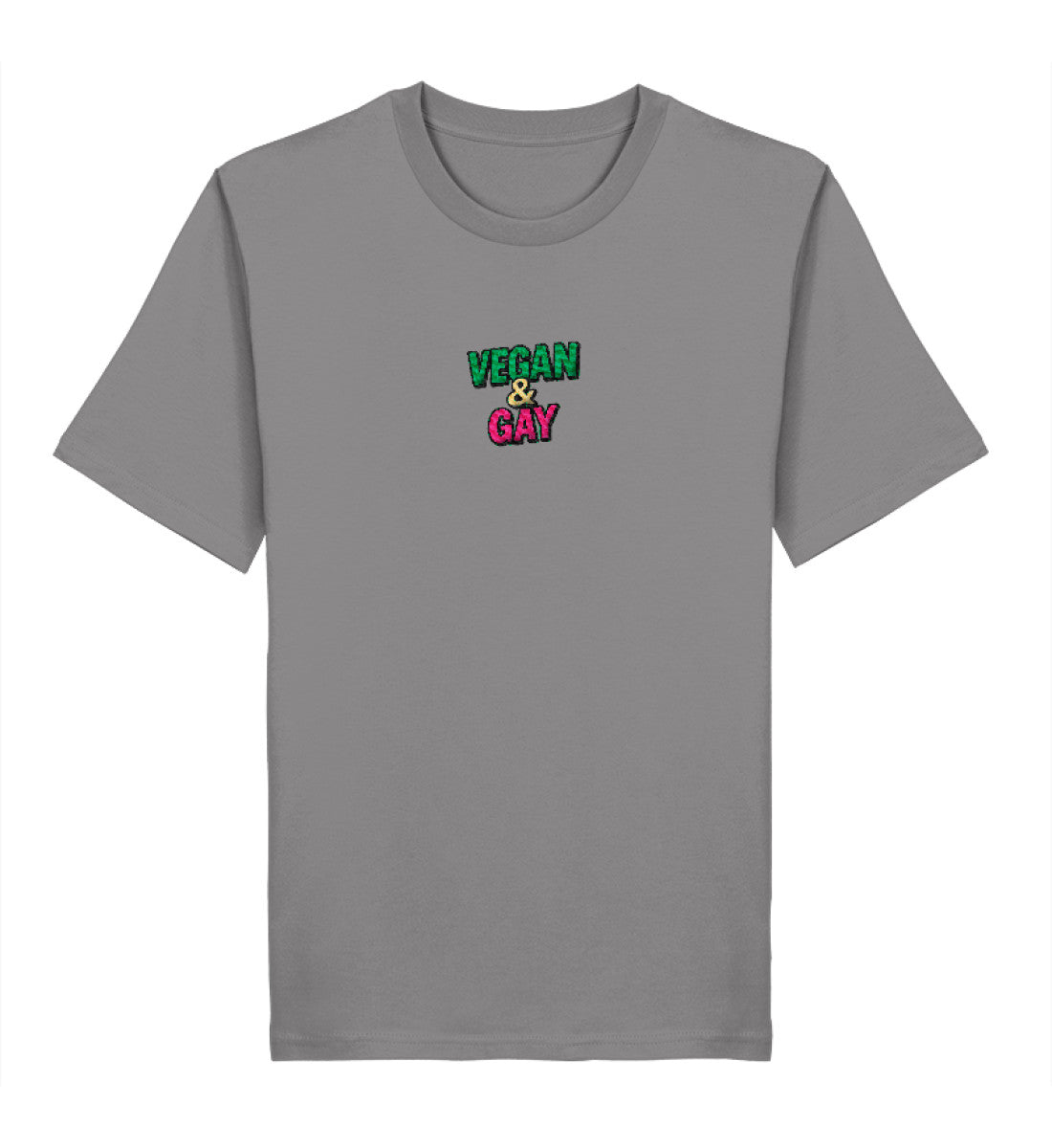 Mid Heather Grey Classic T-Shirt Embroidery – Vegan & Gay - Vegayn
