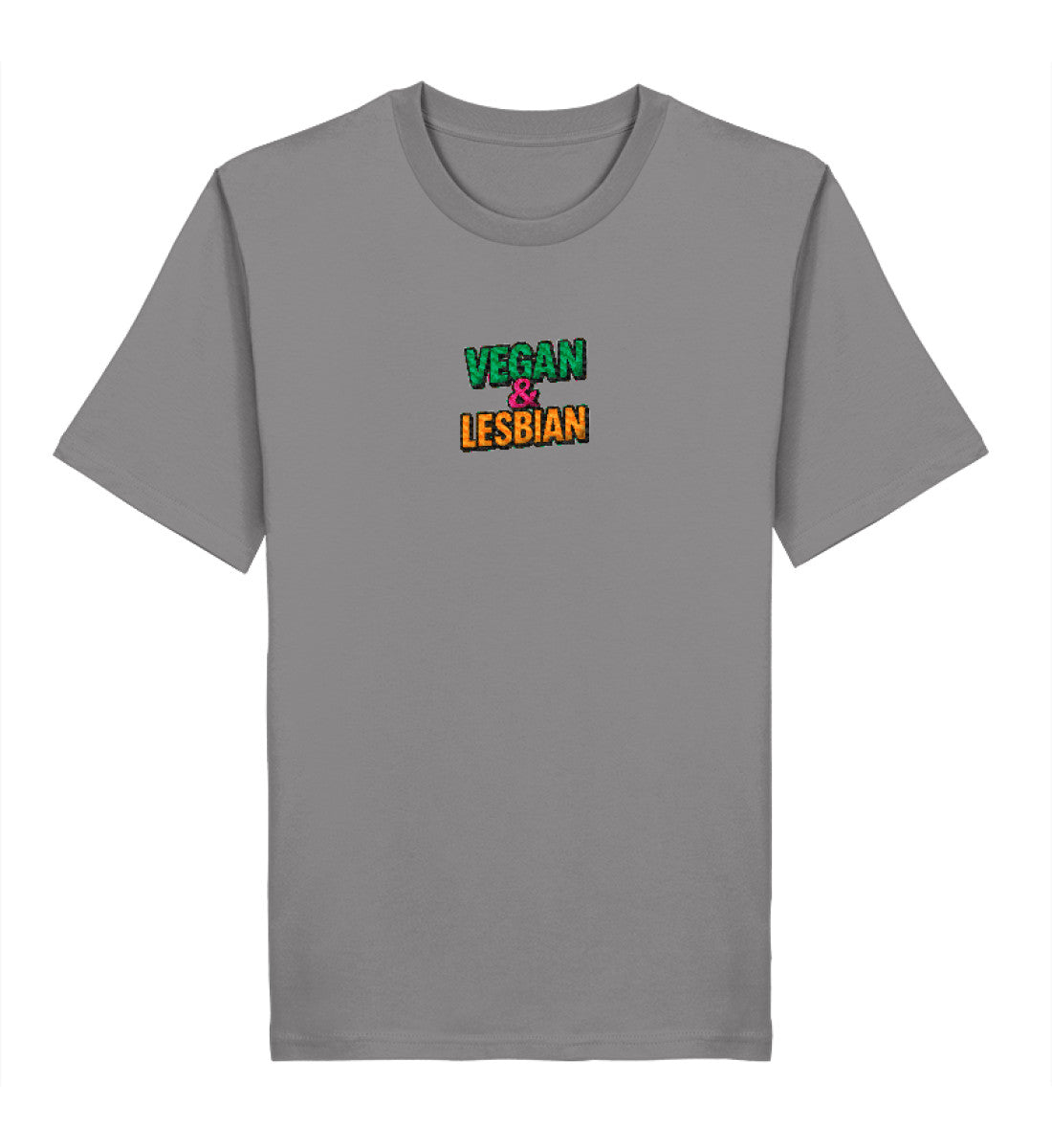 Mid Heather Grey Classic T-Shirt Embroidery – Vegan & Lesbian - Vegayn