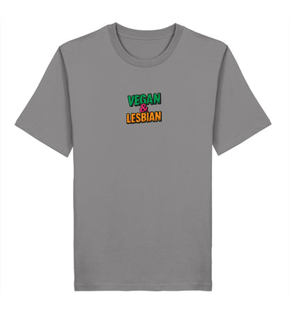 Mid Heather Grey Classic T-Shirt Embroidery – Vegan & Lesbian - Vegayn