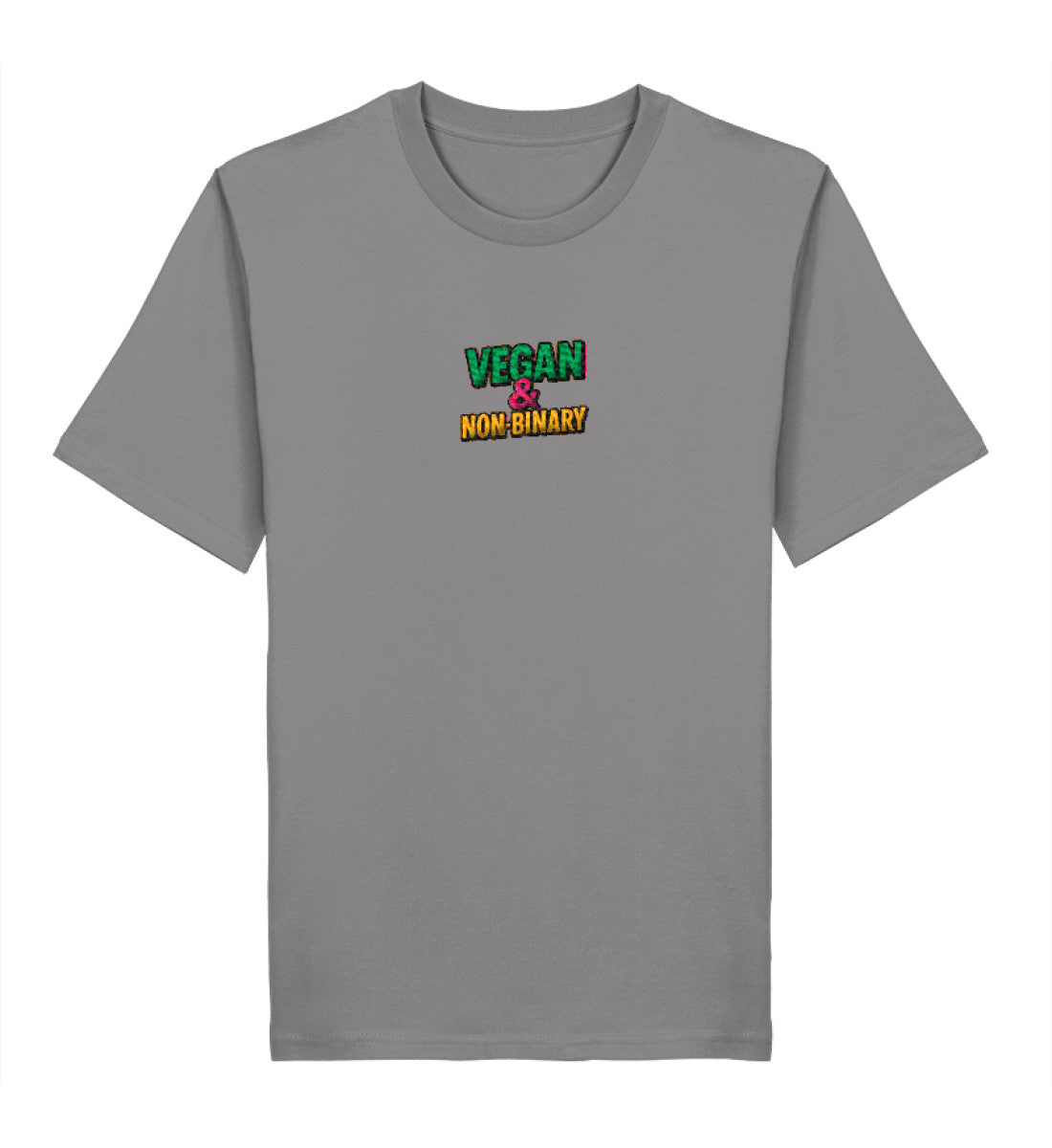Mid Heather Grey Classic T-Shirt Embroidery – Vegan & Non-Binary - Vegayn