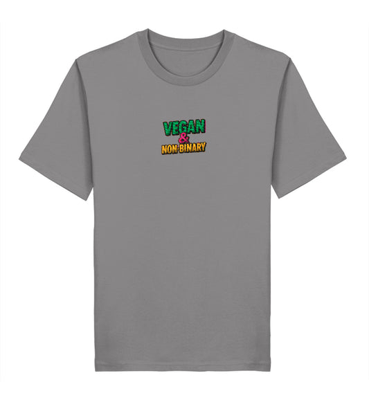 Mid Heather Grey Classic T-Shirt Embroidery – Vegan & Non-Binary - Vegayn