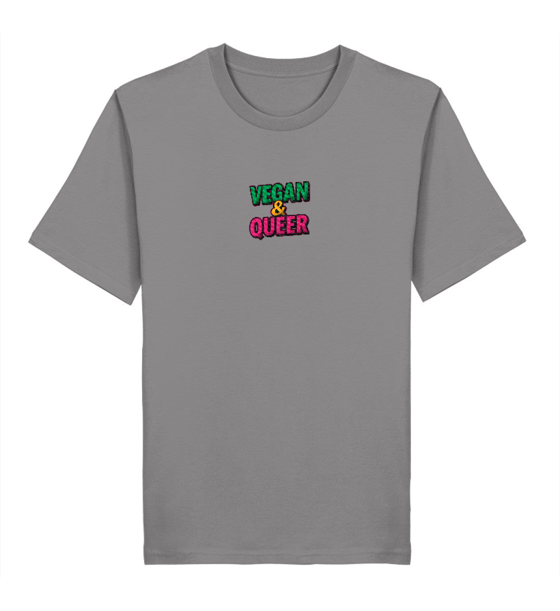 Mid Heather Grey Classic T-Shirt Embroidery – Vegan & Queer - Vegayn