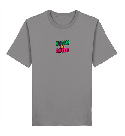 Mid Heather Grey Classic T-Shirt Embroidery – Vegan & Queer - Vegayn