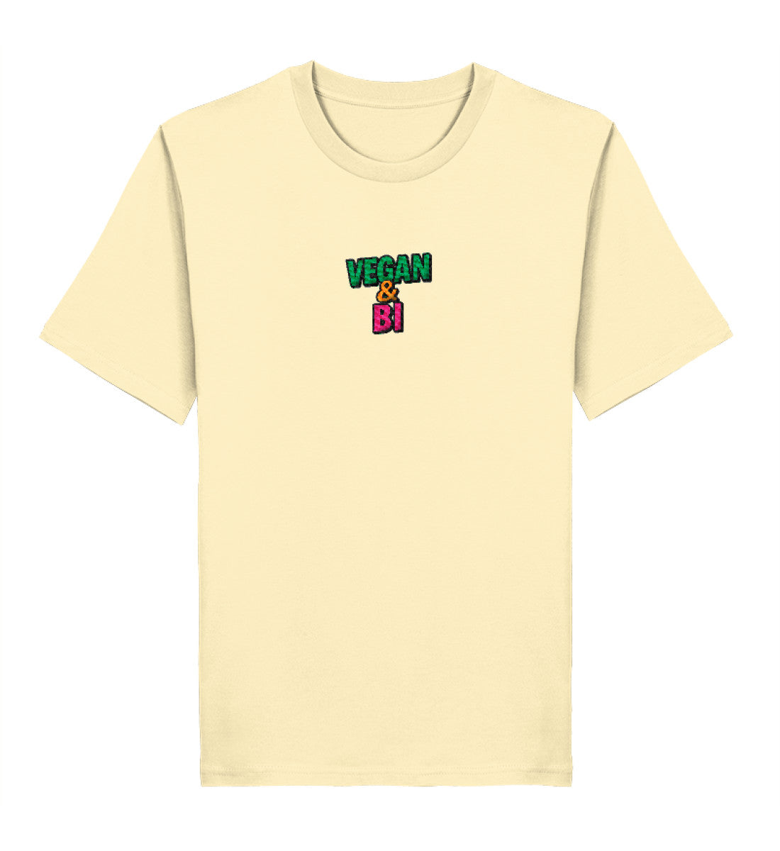 Natural Raw Classic T-Shirt Embroidery – Vegan & Bi - Vegayn