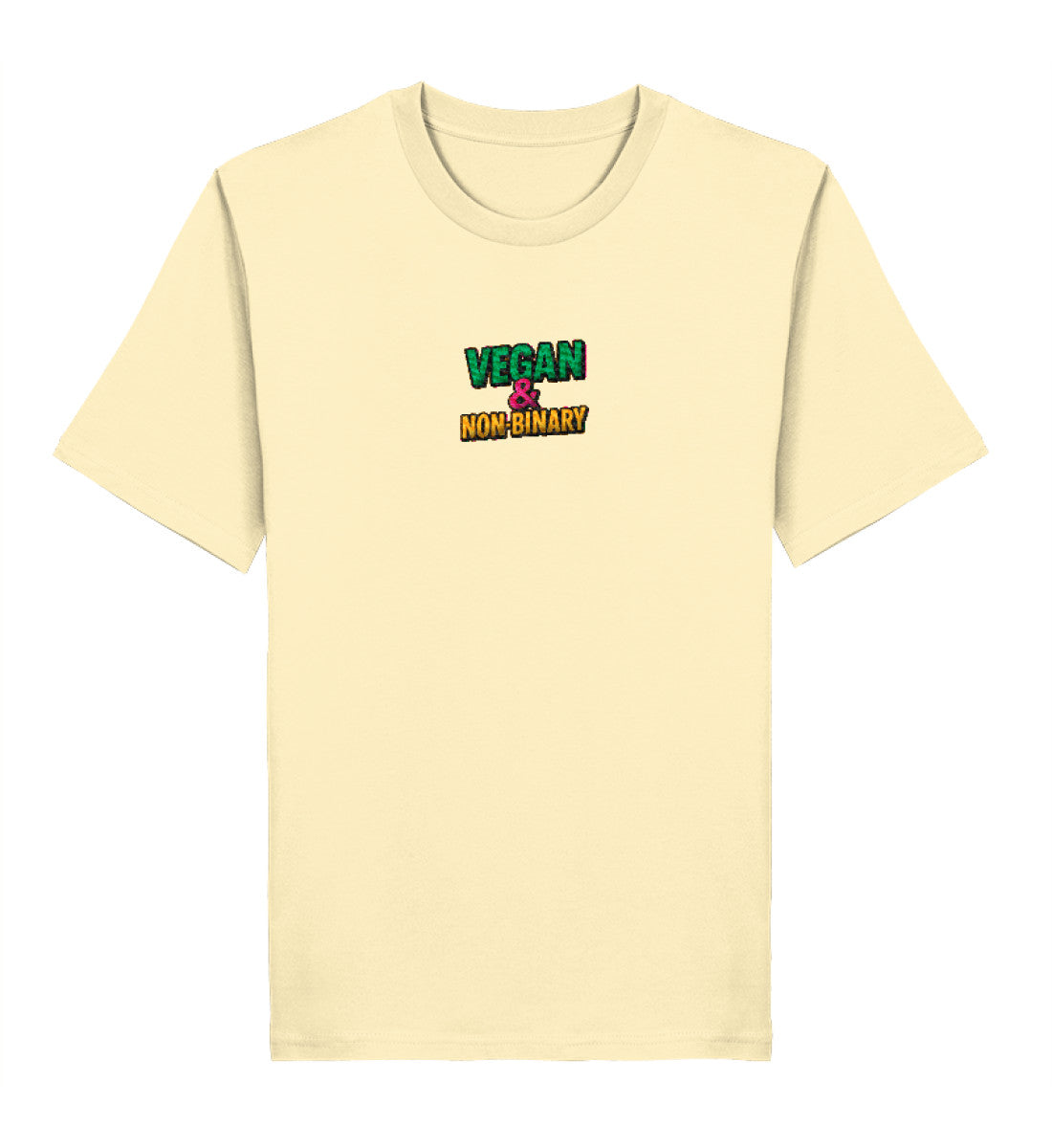 Natural Raw Classic T-Shirt Embroidery – Vegan & Non-Binary - Vegayn