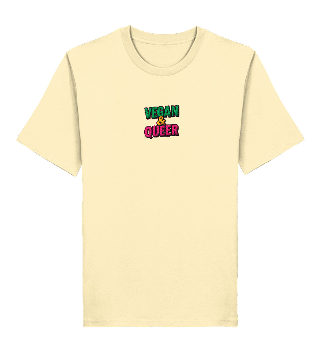 Natural Raw Classic T-Shirt Embroidery – Vegan & Queer - Vegayn