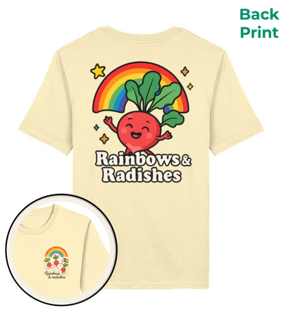 Natural Raw Classic_T-Shirt Rainbows Radishes - Vegayn