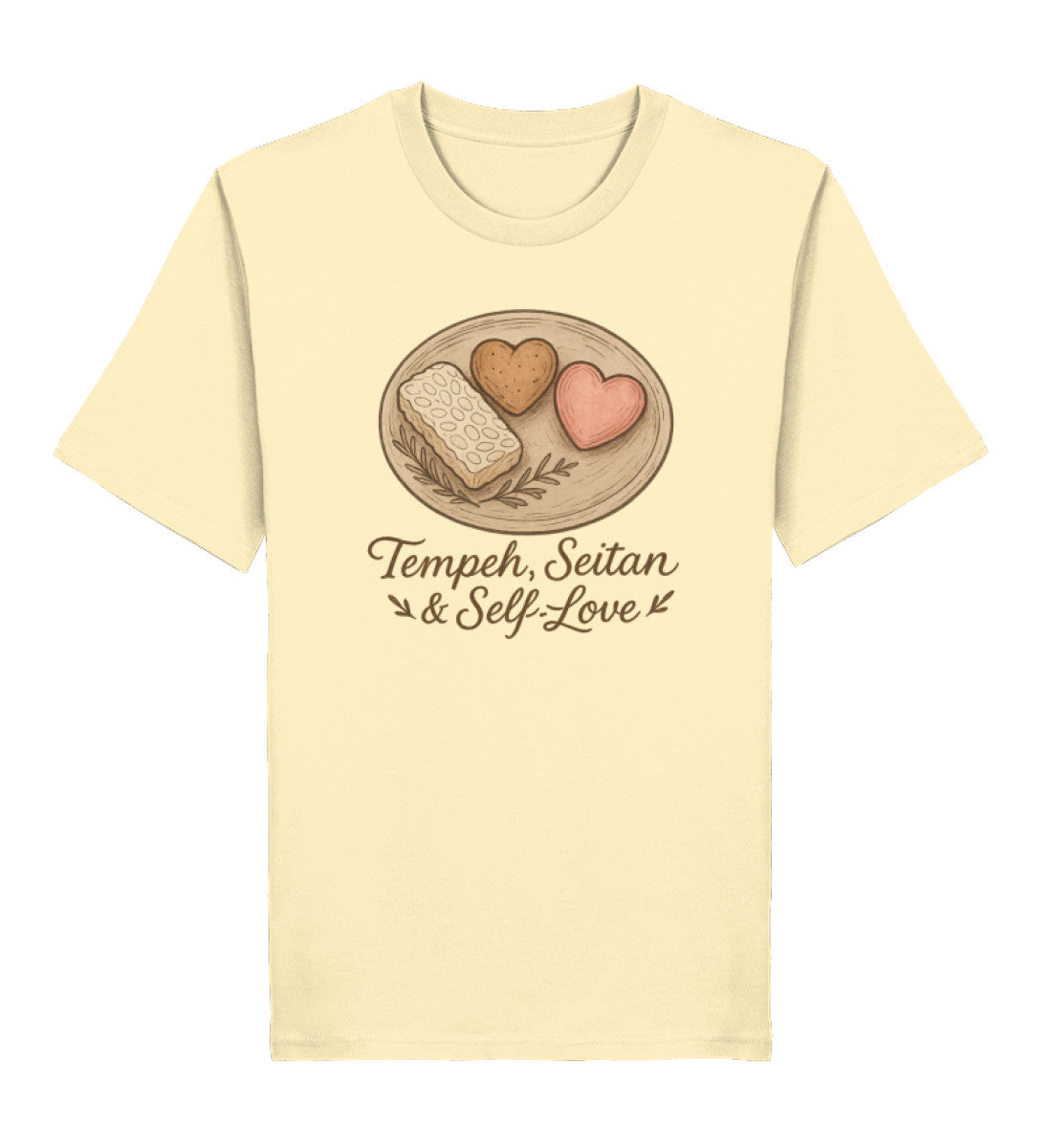 Natural Raw Classic T-Shirt – Tempeh, seitan & self-love - Vegayn
