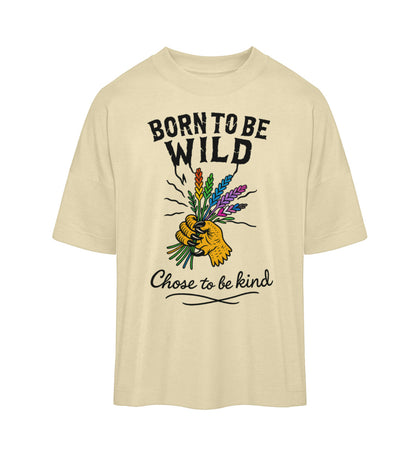 Natural Raw Oversized T-Shirt – Born to be wild. Chose to be kind. - Vegayn