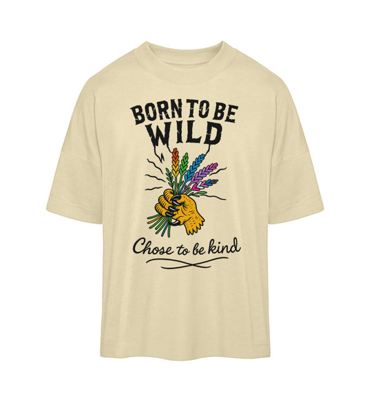 Natural Raw Oversized T-Shirt – Born to be wild. Chose to be kind. - Vegayn