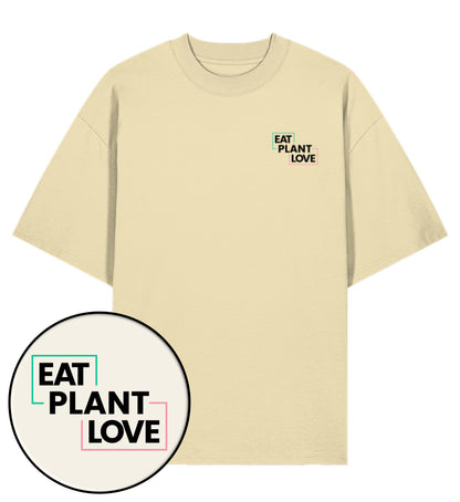 Natural Raw Oversized T-Shirt – Eat plant. Plant love - Vegayn