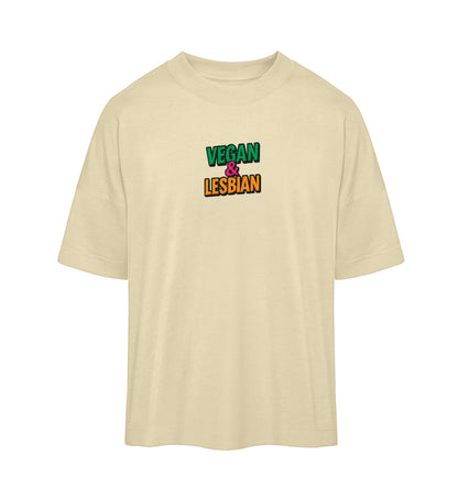 Natural Raw Oversized T-Shirt Embroidery – Vegan & Lesbian - Vegayn