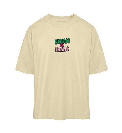 Natural Raw Oversized T-Shirt Embroidery – Vegan & Trans - Vegayn