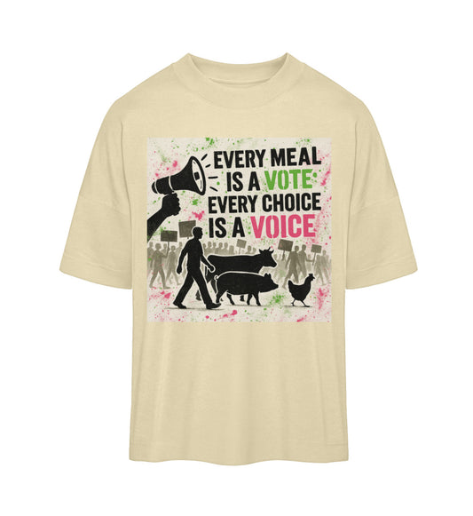 Natural Raw Oversized T-Shirt – Every meal is a vote. Every choice is a voice. - Vegayn