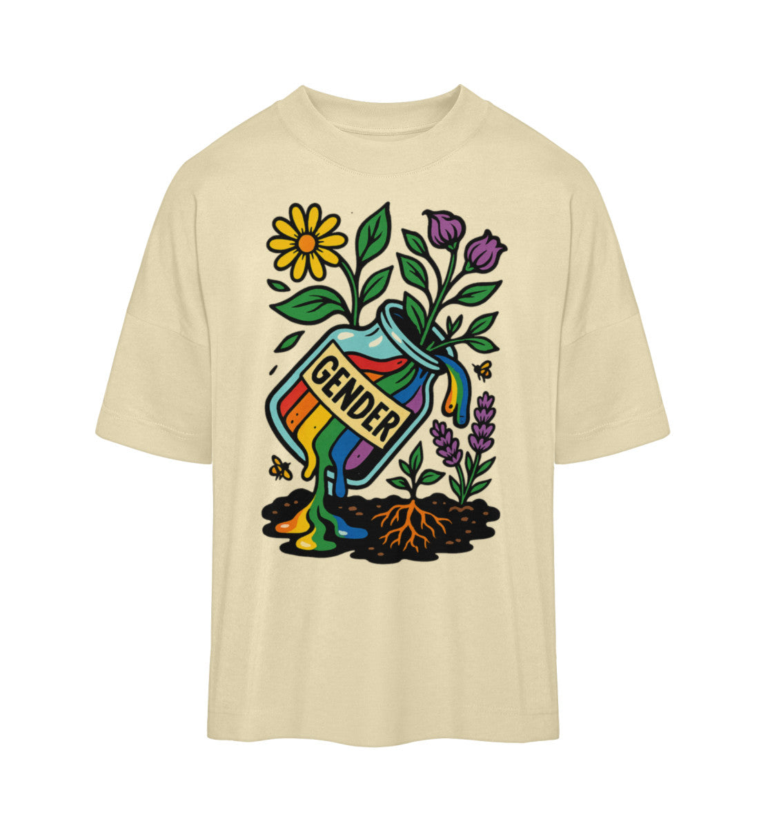 Natural Raw Oversized T-Shirt – Gender - Vegayn
