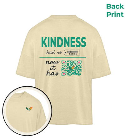 Natural Raw Oversized T-Shirt – Kindness had no label. Now it has - Vegayn