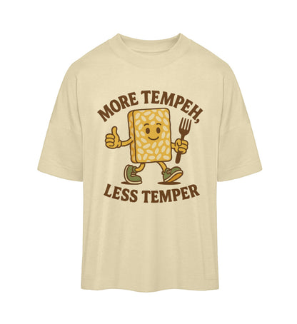 Natural Raw Oversized T-Shirt – More tempeh, less temper - Vegayn