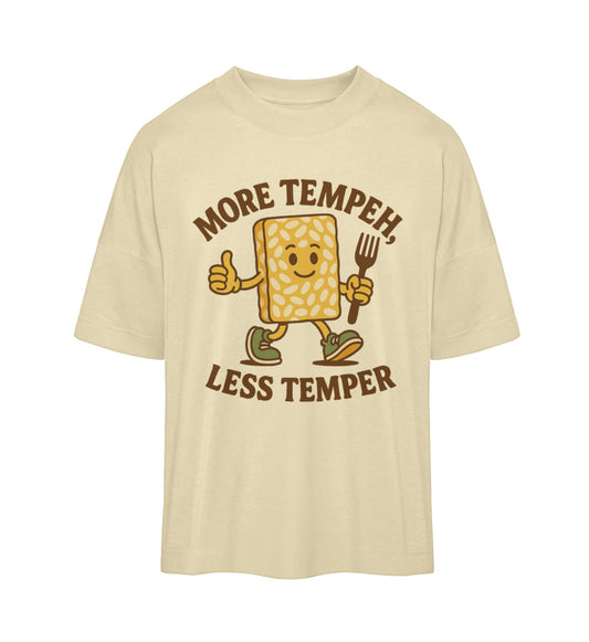 Natural Raw Oversized T-Shirt – More tempeh, less temper - Vegayn