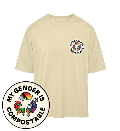 Natural Raw Oversized T-Shirt – My gender is compostable - Vegayn