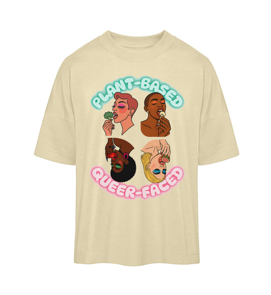 Natural Raw Oversized T-Shirt – Plant-based, Queer-faced - Vegayn