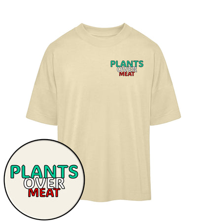 Natural Raw Oversized T-Shirt – Plants over meat - Vegayn