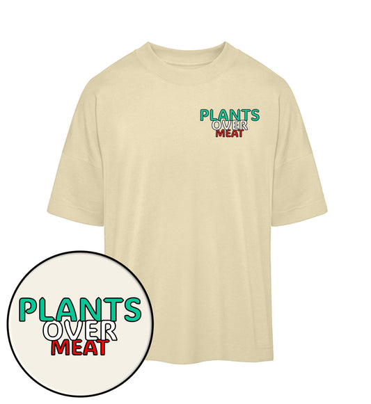Natural Raw Oversized T-Shirt – Plants over meat - Vegayn