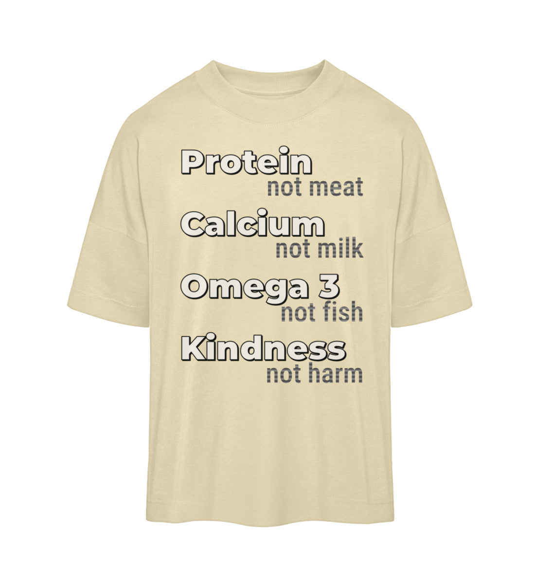 Natural Raw Oversized T-Shirt – Protein, not meat... - Vegayn