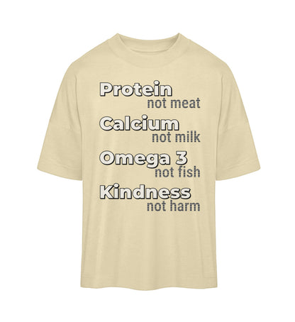 Natural Raw Oversized T-Shirt – Protein, not meat... - Vegayn