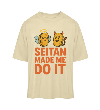 Natural Raw Oversized T-Shirt – Seitan made me do it - Vegayn