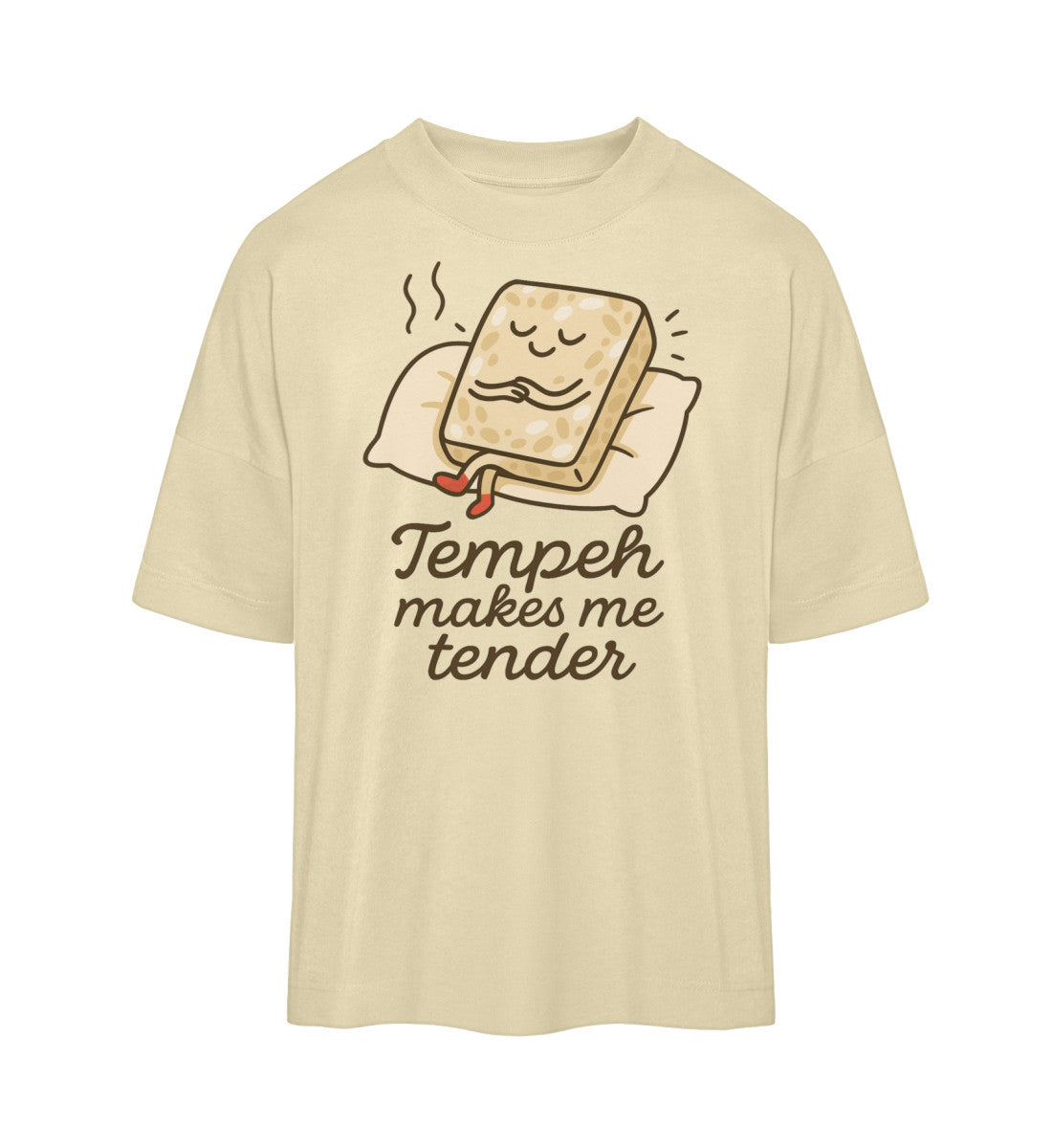 Natural Raw Oversized T-Shirt – Tempeh makes me tender - Vegayn