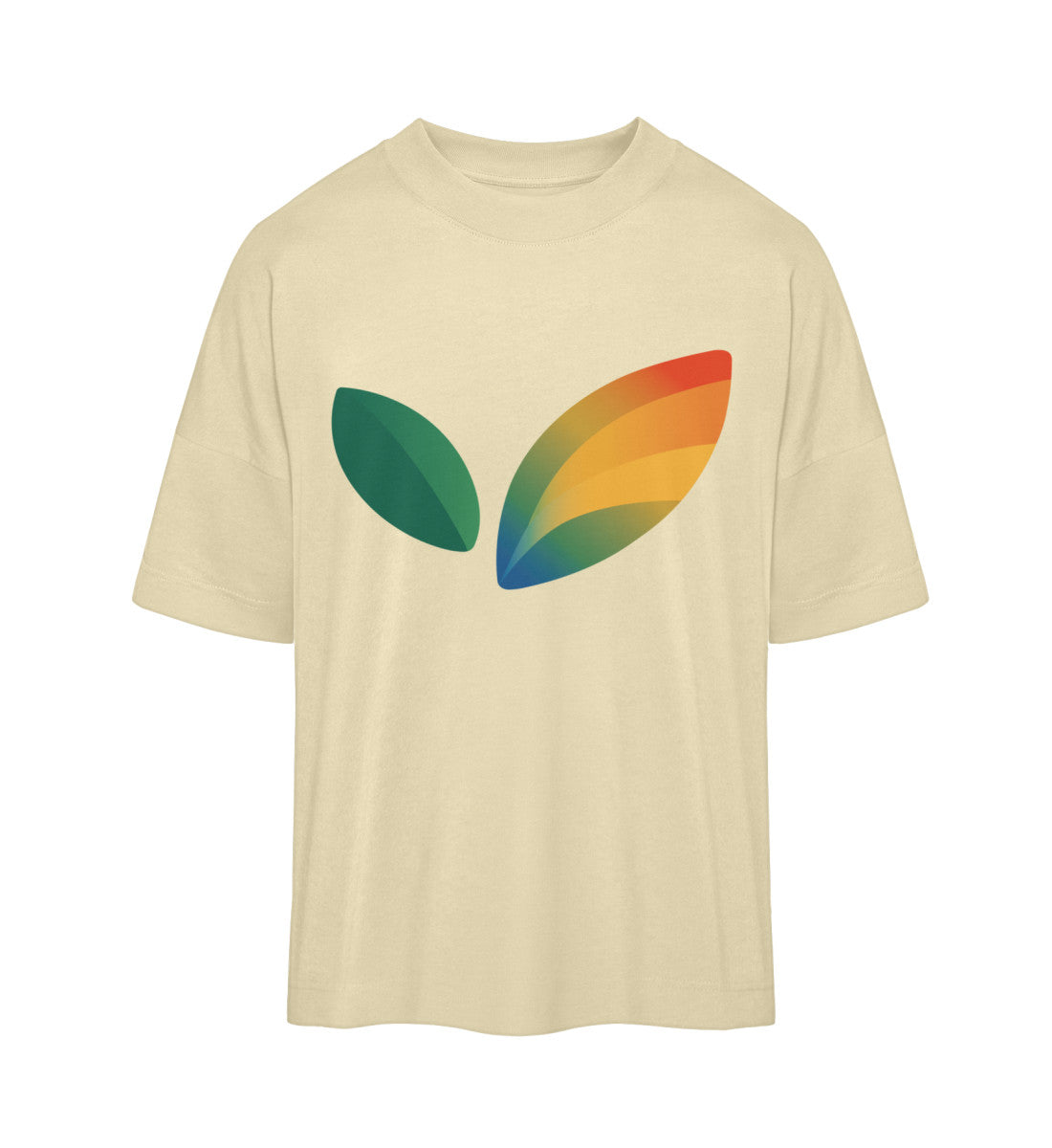 Natural Raw Oversized T-Shirt – Vegayn Leaf - Vegayn