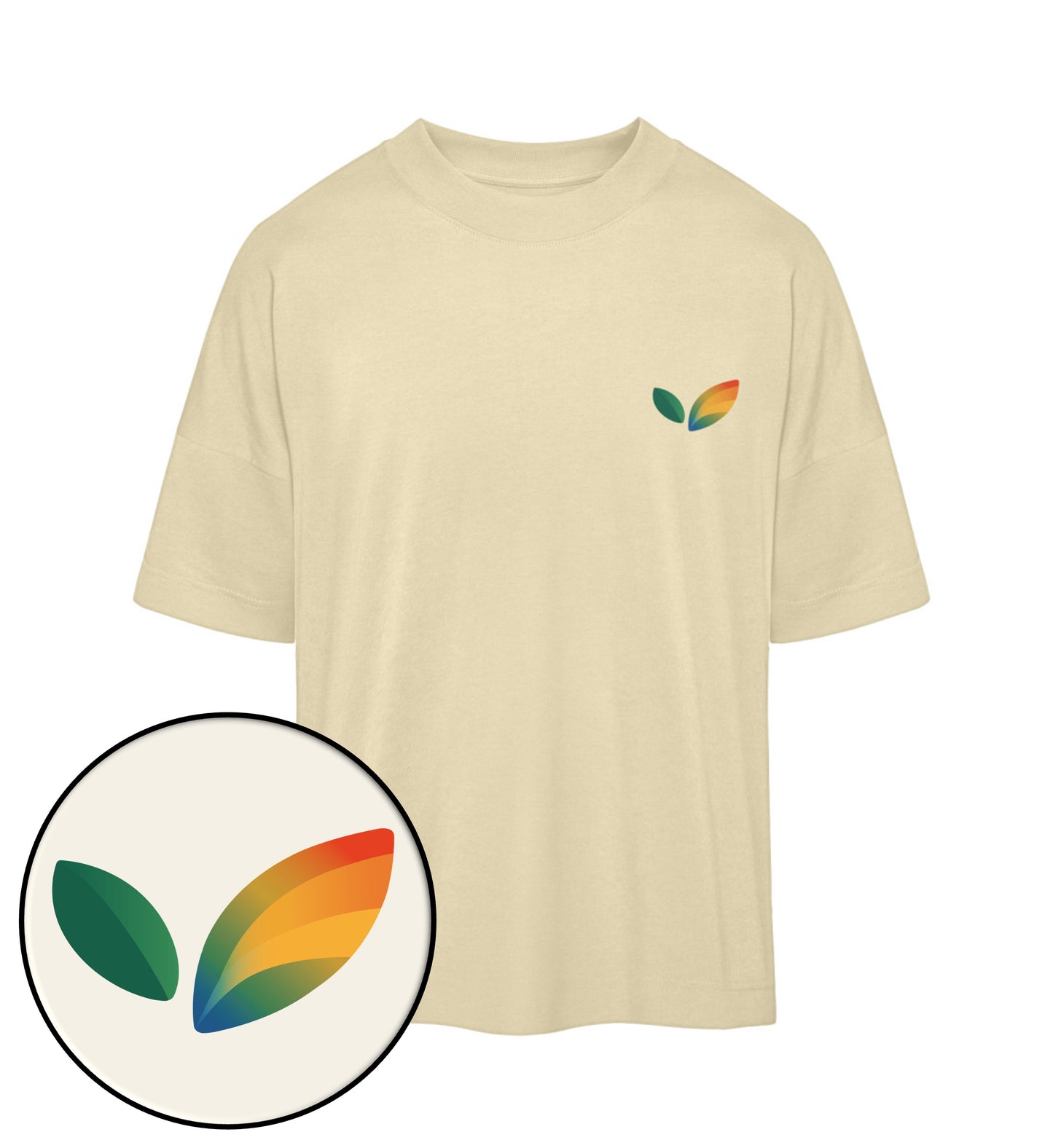 Natural Raw Oversized T-Shirt – Vegayn Queer Little Leaf - Vegayn